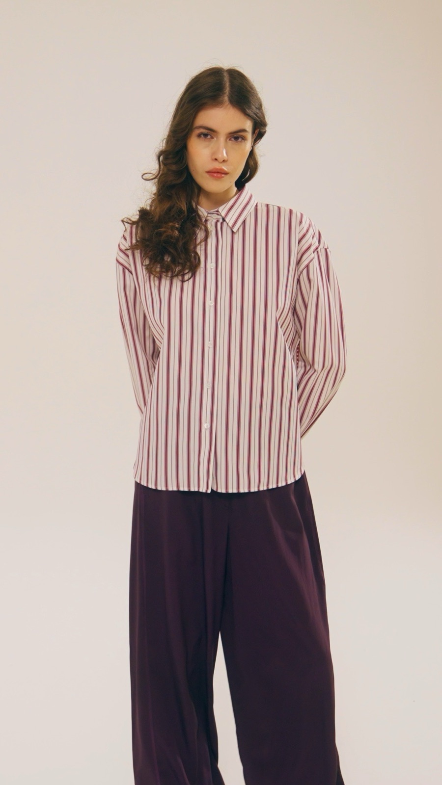Robert Friedman gestreifte Damen-Bluse, Herbst/Winter 26